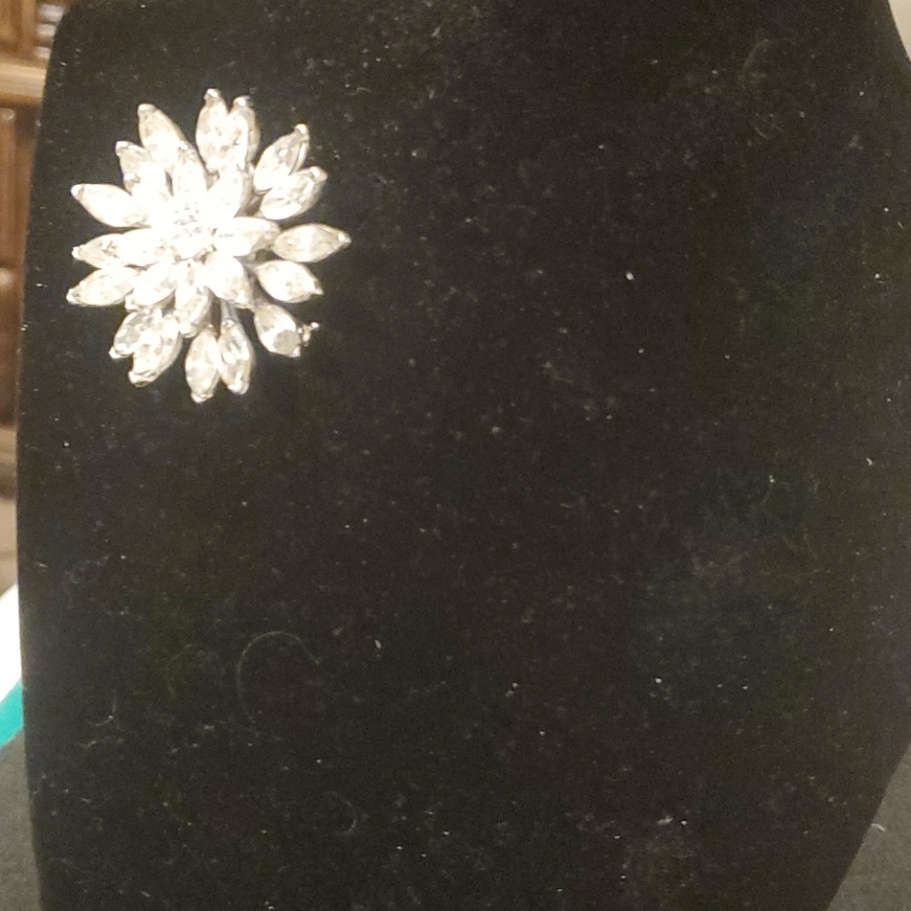 Silver  Rhinestone Broach